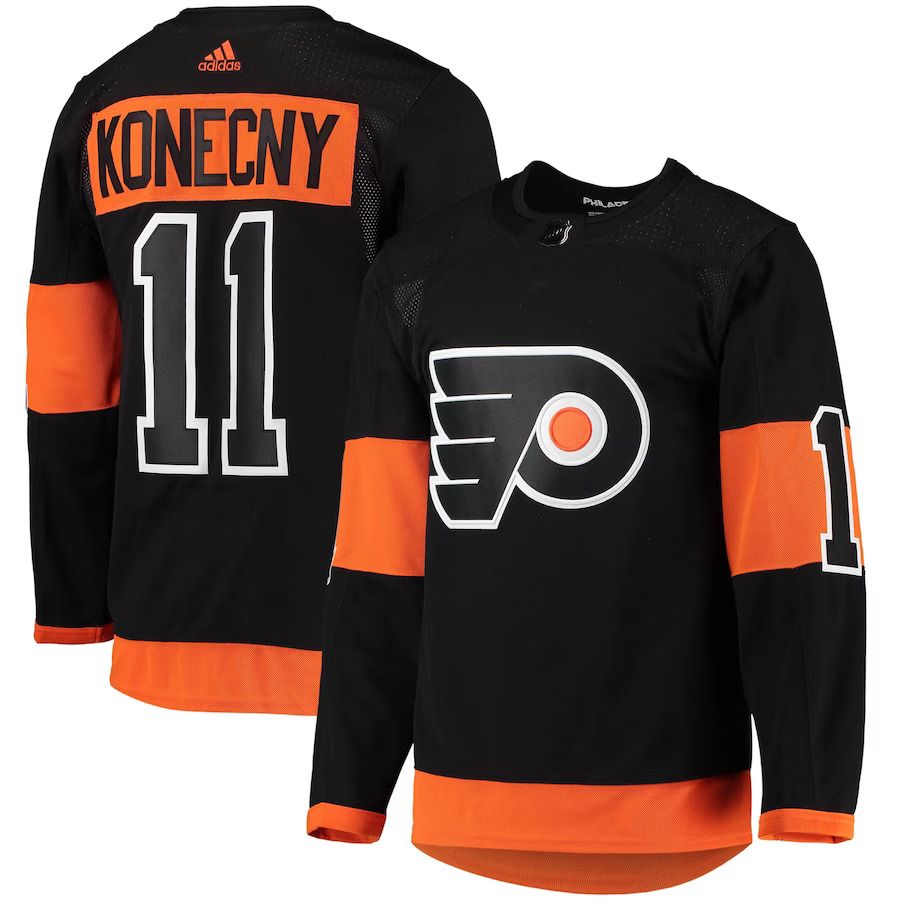 Men Philadelphia Flyers 11 Travis Konecny adidas Black Alternate Primegreen Authentic Pro Player NHL Jersey
